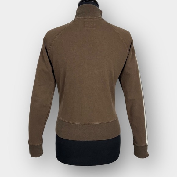 American Eagle Outfitters Track Jacket Brown Small Zip Retro Y2K Athletic - Picture 3 of 7